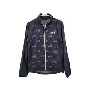 Tigora Men's Geometric Print Chest Logo Golf Windbreaker - S